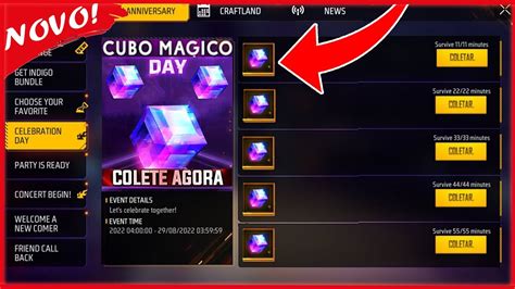 Amanh Como Pegar Cinco Cubo M Gico De Gra A No Evento Do Free Fire