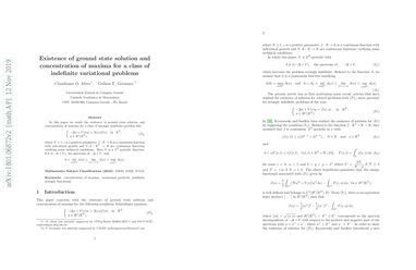 Existence Of Ground State Solution And Concentration Of Maxima For A