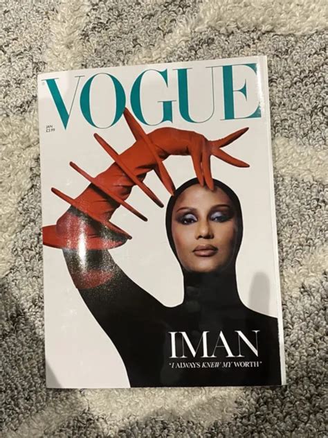 British Vogue Magazine January 2023 Subscriber Cover Iman Bowie £800 Picclick Uk