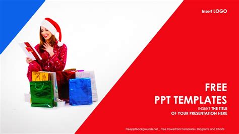 Christmas Gift Powerpoint Templates - Christmas, Red, White Backgrounds