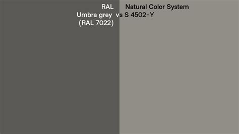 Ral Umbra Grey Ral Vs Natural Color System S Y Side By Side