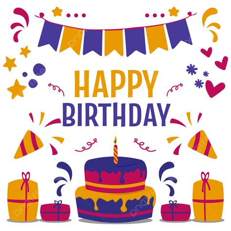 Happy Birthday Doodle Vector Png Images Happy Birthday Doodle Colorful Happy Birthday Drawing