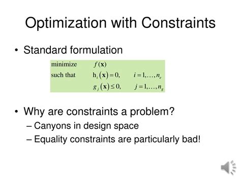 PPT - Optimization with Constraints PowerPoint Presentation, free download - ID:4858628