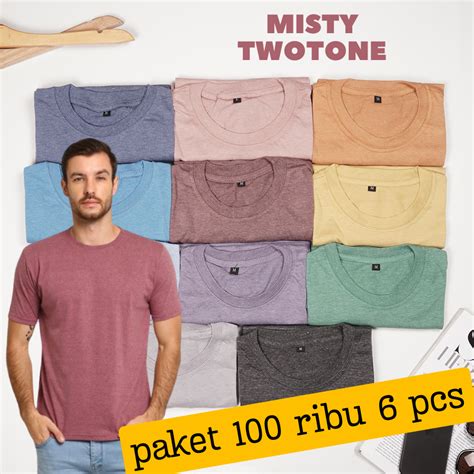 Jual Paket Usaha Kaos Polos Pria Misty Ribu Pcs Baju Kaos Polos