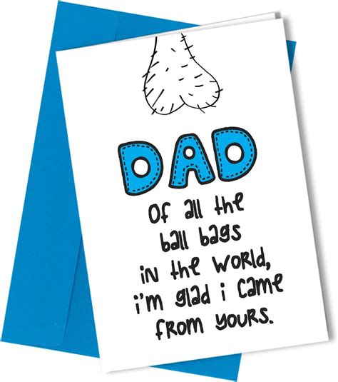 197 Fathers Day Ball Bag Dad Daddy Fathers Greeting Card Rude Funny