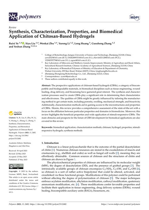 Pdf Synthesis Characterization Properties And Biomedical