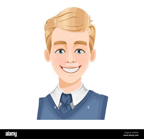 Premium Vector Head Boy With Blonde Hair Is Laughing Happily Vector