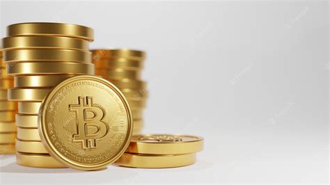 Premium Photo Stack Of Golden Bitcoin 3d Illustration On White