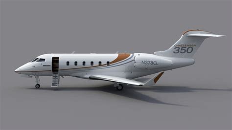 3d Bombardier Challenger 350 Business Jet Model Turbosquid 1463548