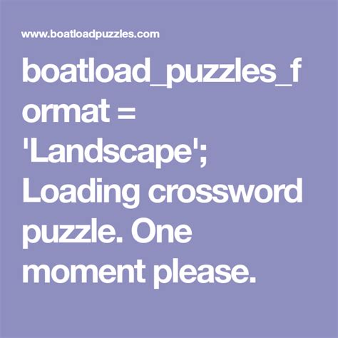 Boatloadpuzzlesformat Landscape Loading Crossword Puzzle One