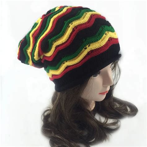 Fashion Rainbow Hats Winter Hip Hop Bob Marley Jamaican Rasta