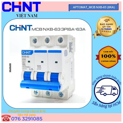 HÀNG CHINT CHÍNH HÃNG CB TÉP CHINT APTOMAT MCB 3 PHA CHINT DÒNG CẮT