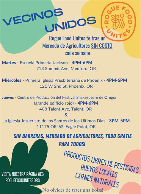 Neighbors Unite : Schedule and Locations — Rogue Food Unites