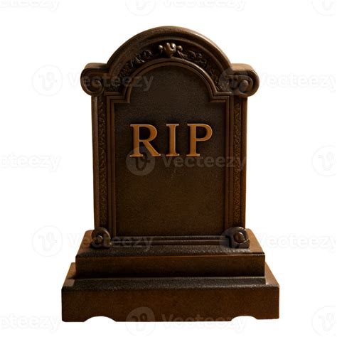 Elegant Tombstone With Rip Inscription On Dark Background