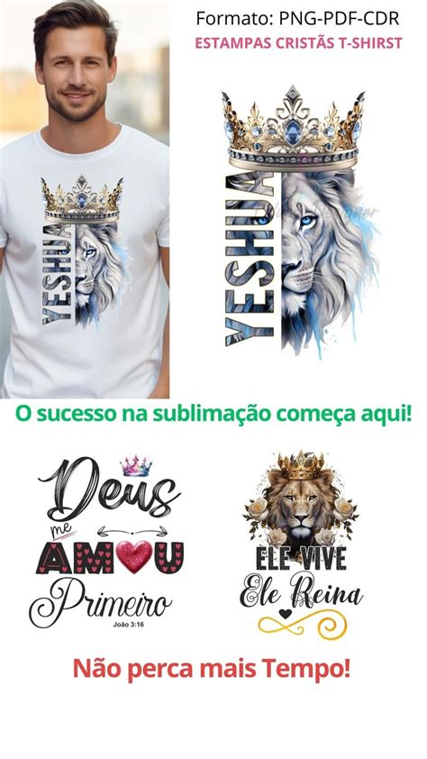 Artes para camisas Estampas Evangélicas Artes leão de judá artes