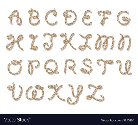 Rope Alphabet Royalty Free Vector Image Vectorstock