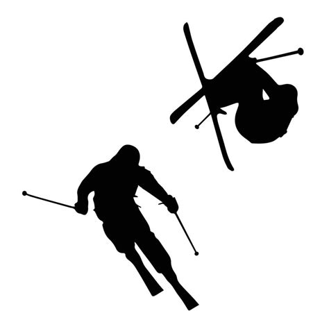 Skiing art silhouette 7944729 Vector Art at Vecteezy