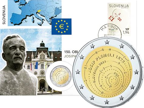 Euro Numisbrief Slowenien Geburtstag Josip Plemelj