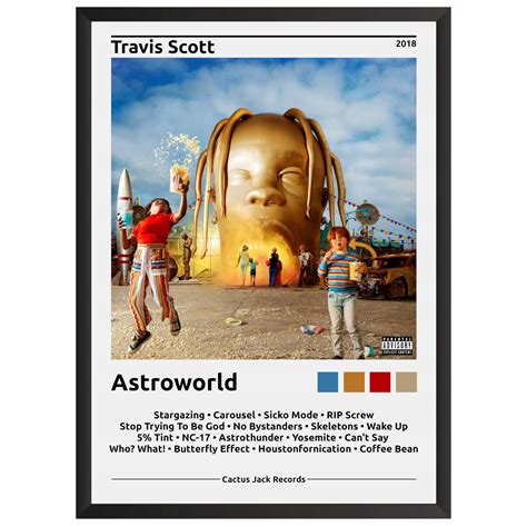 Travis Scott Astroworld Plakat Obraz Z Albumem W Ramce Prezent Obraz