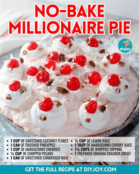 Easy No Bake Millionaire Pie Recipe