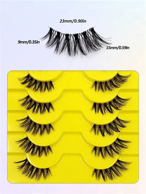 Asiteo Pairs Half Lashes Natural Long Fluffy And Crossed Cat Eye