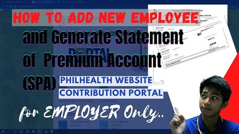 How To Add New Employee Generate Statement Of Premium Account Spa