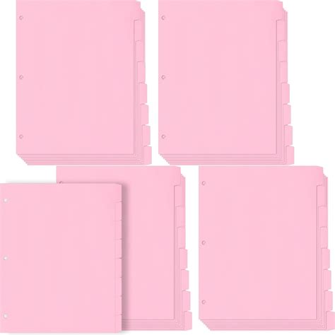 Amazon 12 Sets Pink 8 Tab Dividers For 3 Ring Binder Paper