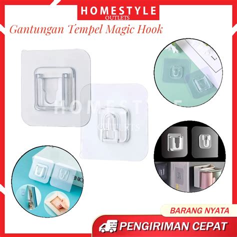 Jual Gantungan Tempel Socket Hook Transparan Pasang Gantungan Plus