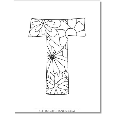 Mandala Coloring Pages Letter T