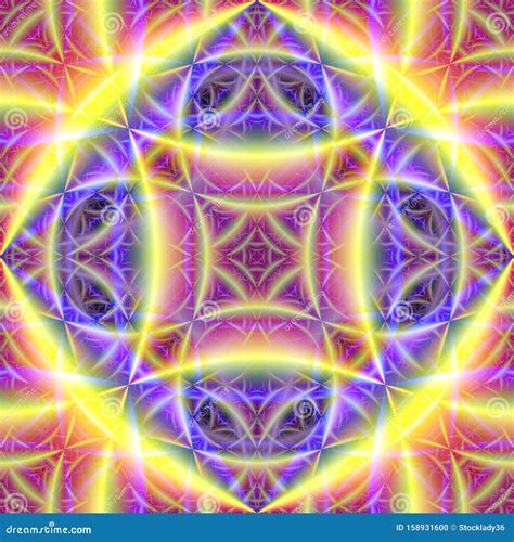Neon Fractal Seamless Background Tile Stock Illustration Illustration