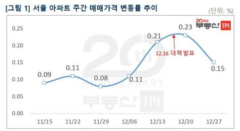 12·16대책·연말연시서울 아파트값 015↑ 상승폭 축소 네이트 뉴스