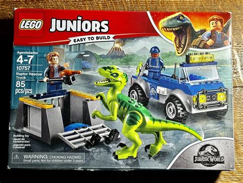 Lego Juniors Jurassic World Raptor Rescue Truck New Factory