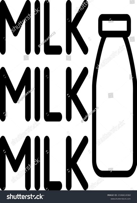 Milk Milk Milk Tshirt Design Stock Vector Royalty Free 2106614360