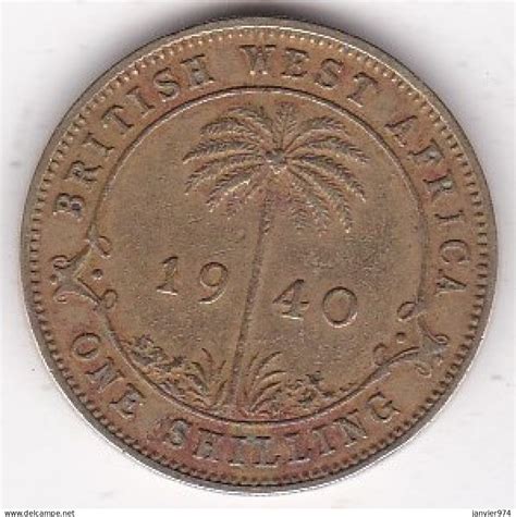 Münzen British West Africa 1 Shilling 1947 George VI en Laiton de