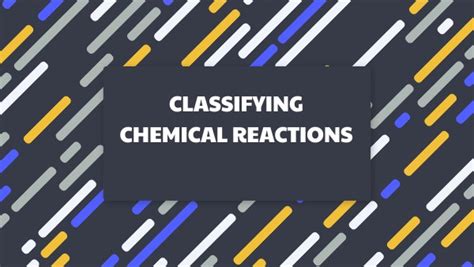 Classifying Chemical Reactions