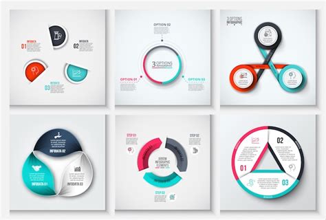 Ensemble De Diagrammes Infographiques De Cycle Avec Cercle De Flèches