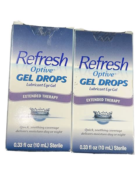 2 Pack Refresh Optive Gel Drops Extended Therapy Eye Drops 33 Oz