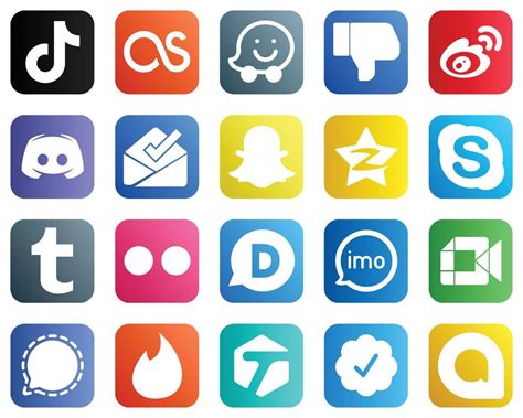 20 High Quality Social Media Icons Such As Inbox Text Facebook And