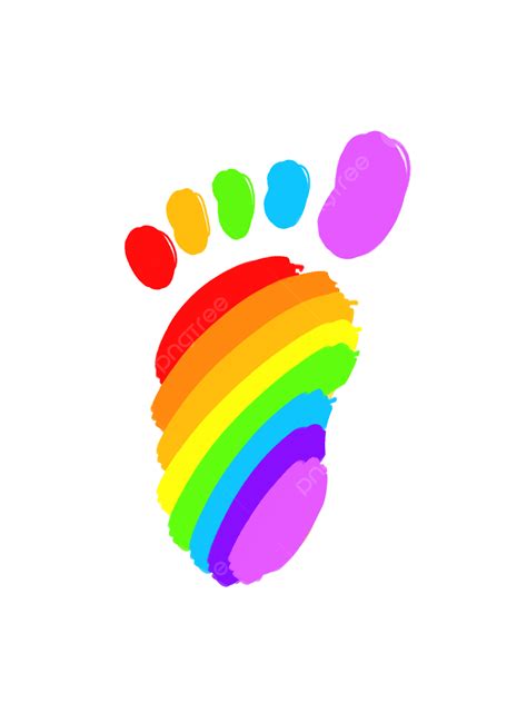 Colored Footprint Clipart Vector Hand Painted Color Footprint Pattern