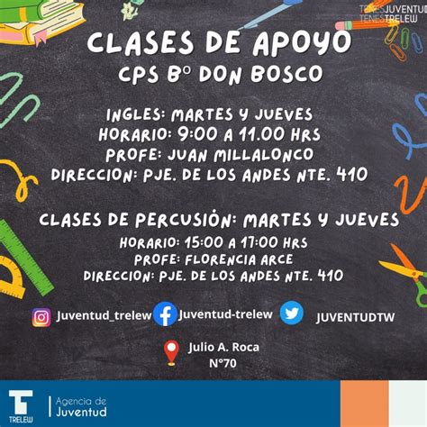 Dónde podes recibir clases de apoyo escolar en Trelew Radio 3