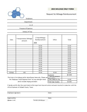 Fillable Online Mileage Only Form Fax Email Print Pdffiller