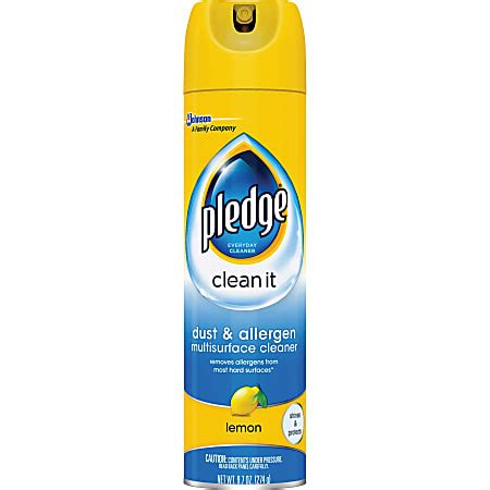 Pledge Clean It Dust Allergen Furniture Spray Lemon Scent 9 7 Oz Can