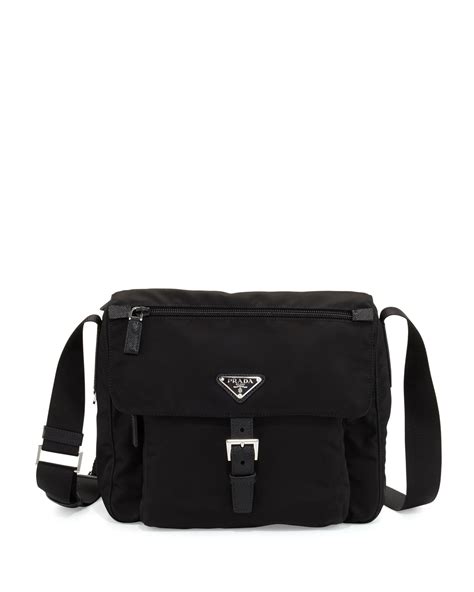 Prada Nylon Crossbody Shoulder Bag Black