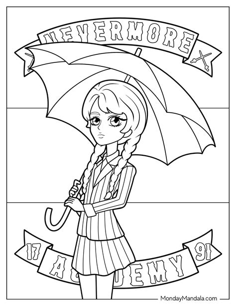 20 Wednesday Coloring Pages Free PDF Printables