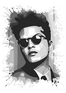 Bruno Mars Poster Picture Metal Print Paint By Dede Wiradinata