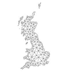 Polygonal Network Mesh Map Of British Royalty Free Vector