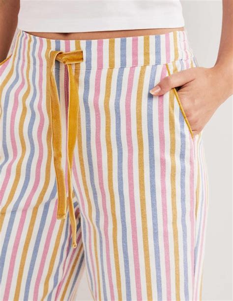 Candy Stripe Pajama Bottoms Riviera Blue Stripe Boden Us