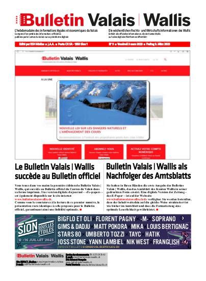 EPaper Bulletin Valais Wallis L Hebdomadaire Des Informations