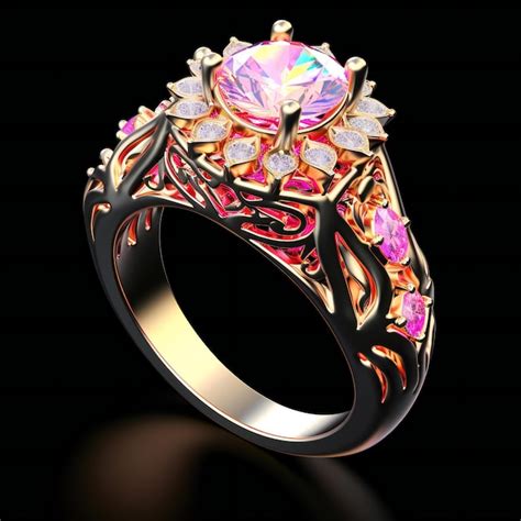 Premium AI Image | Jewelry ring on a black background Jewelry background