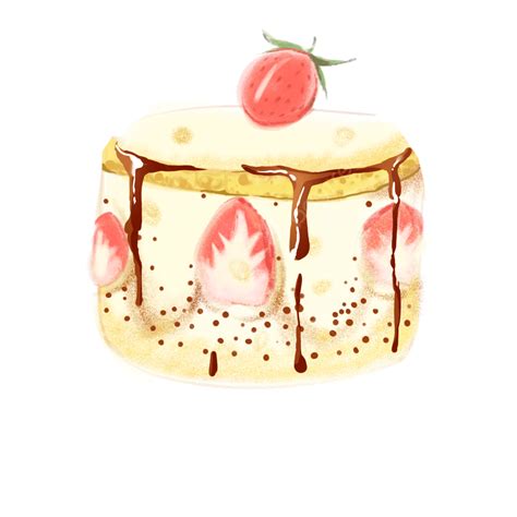 Pastel De Fresa Png Fresa Pastel Pintado A Mano Png Y Psd Para Descargar Gratis Pngtree